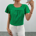 Short-sleeved Crew-neck Casual Yet Elegant Womens Top