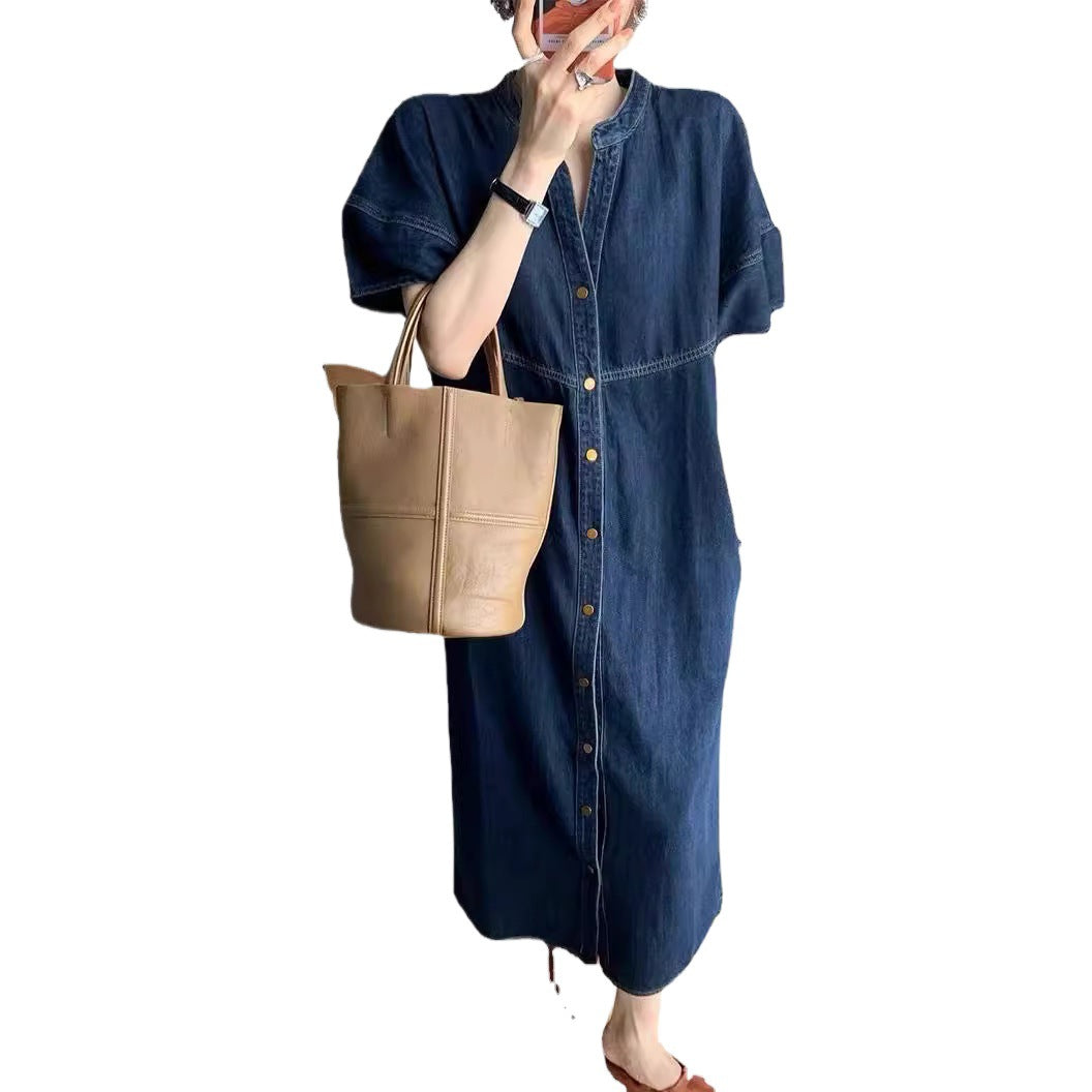 French-style Retro Casual Denim Dress
