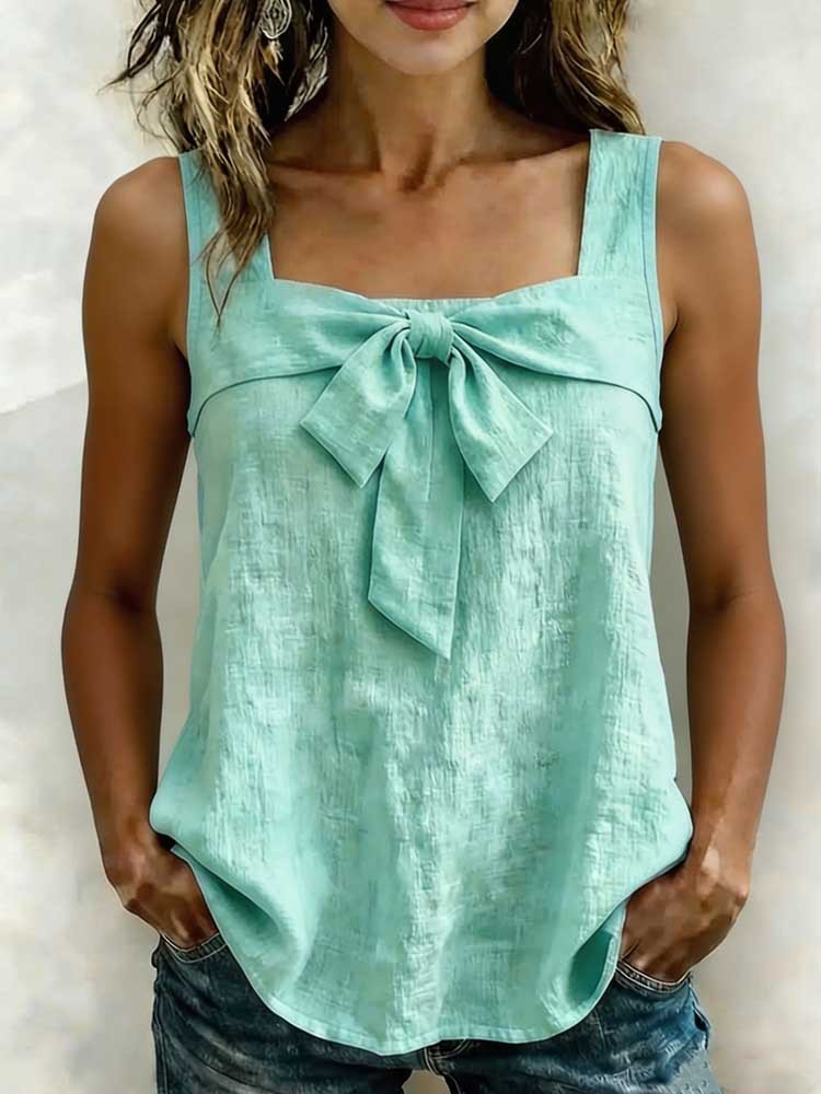 Women's Casual Square-Neck Sleeveless Tank Top