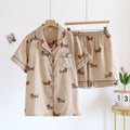 Couples Pajamas Youth Summer Thin Cartoon Short-Sleeve Short-Set