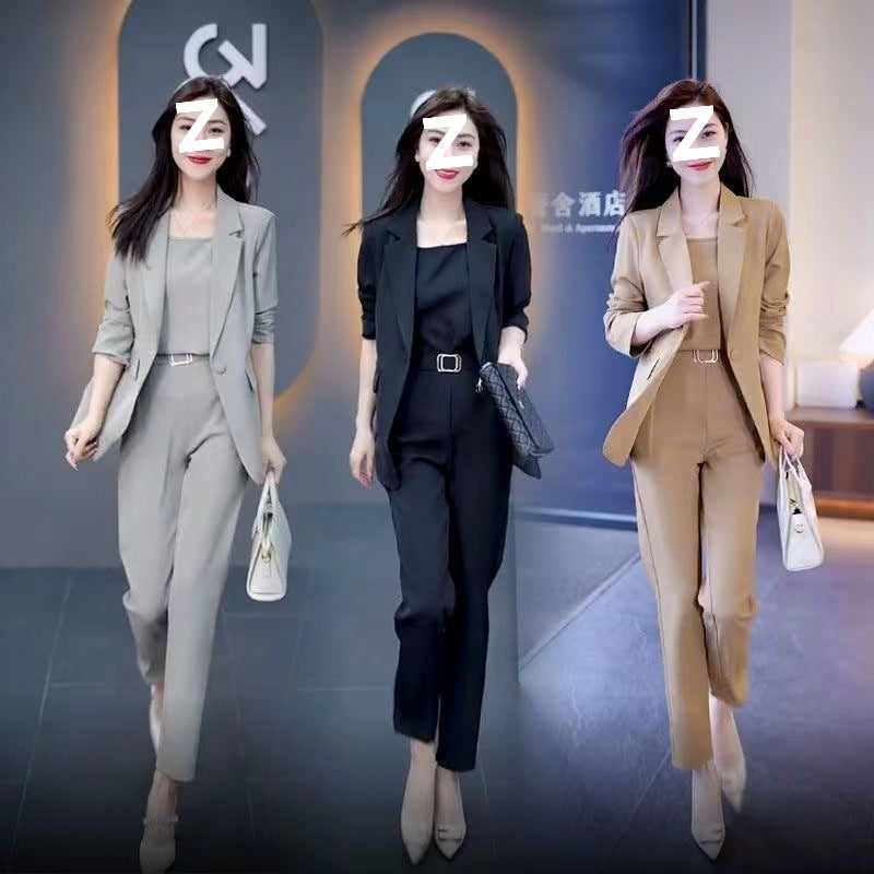 Casual Fashion Women's Three-Piece Suit Jacket Set