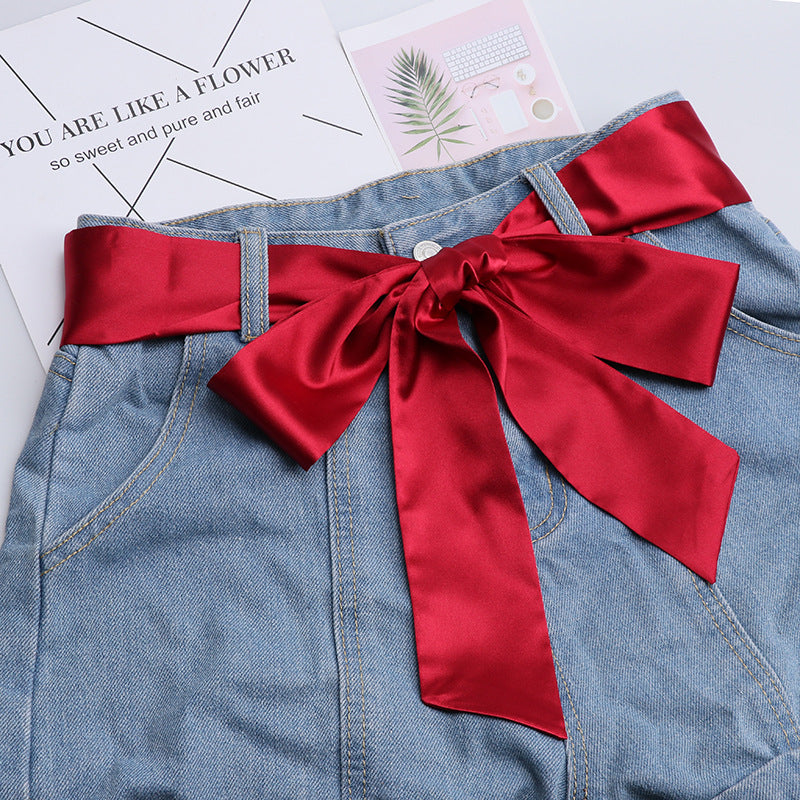 Wide Ribbon Belt for Women
