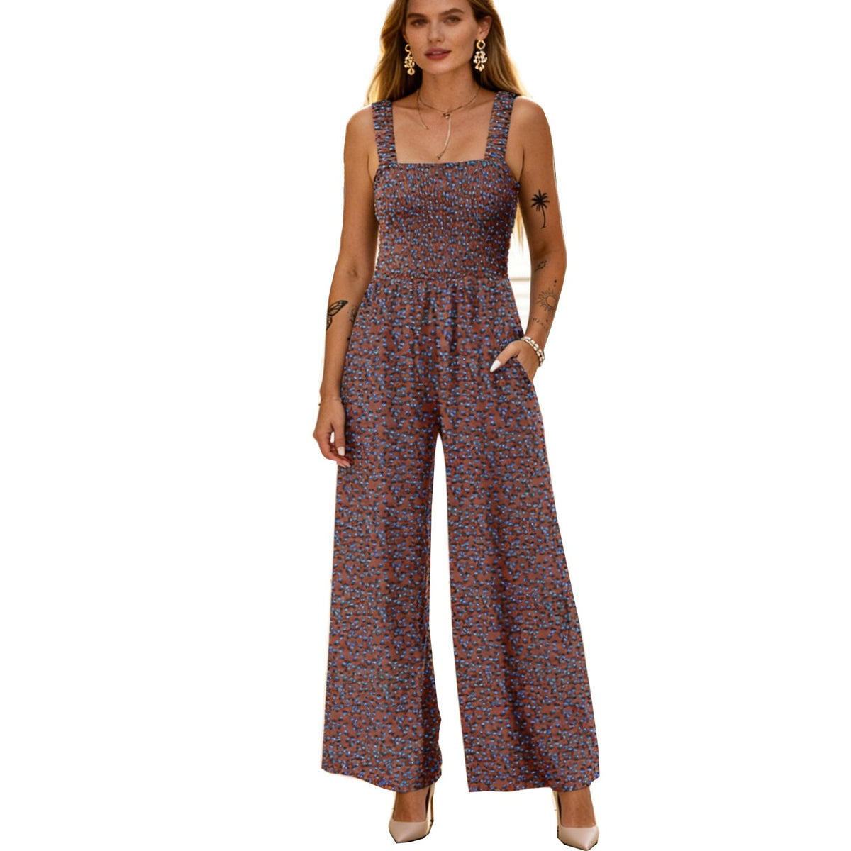 Bohemian Strap Print Jumpsuit