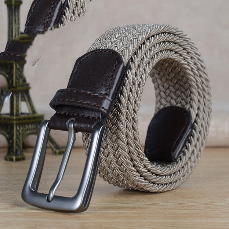 Canvas Woven Belt with adjustable non-hole pin buckle