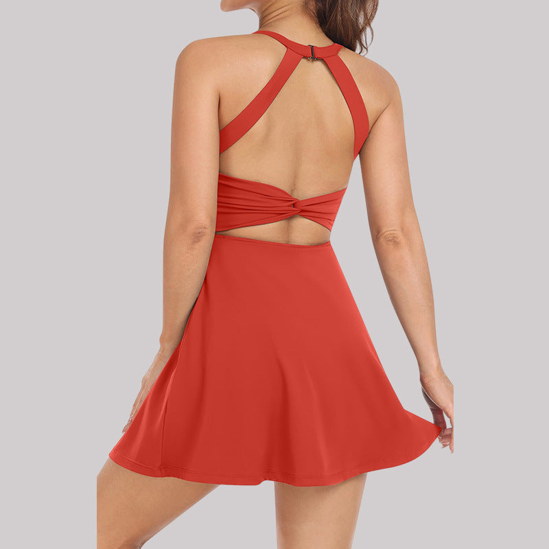 Anti-exposure  Quick-drying  Breathable Sleeveless Running And Yoga Sports Dress