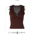 Lace-trimmed Deep-V Sleeveless Camisole For Women