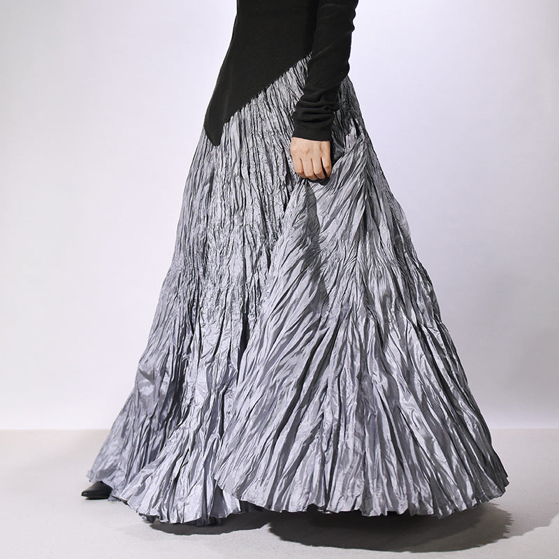 Floor-length Skirt Minimalist And Relaxed With A Flowing Pleated Design