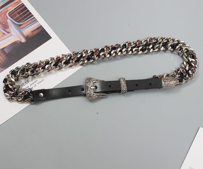 Women's Pearl Leather Belt for Dresses
