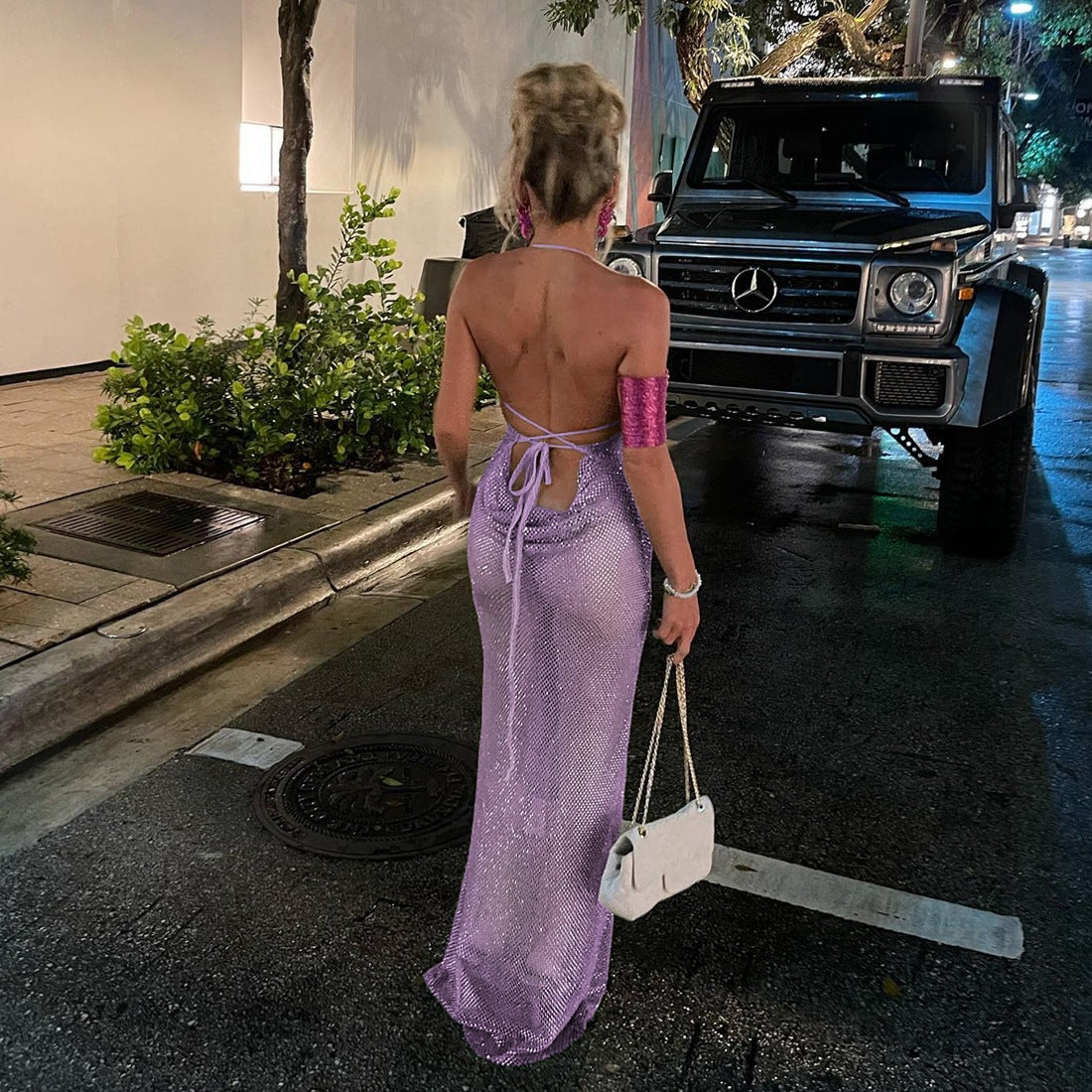 Womens Fashion Halter-neck Sexy Backless Dress