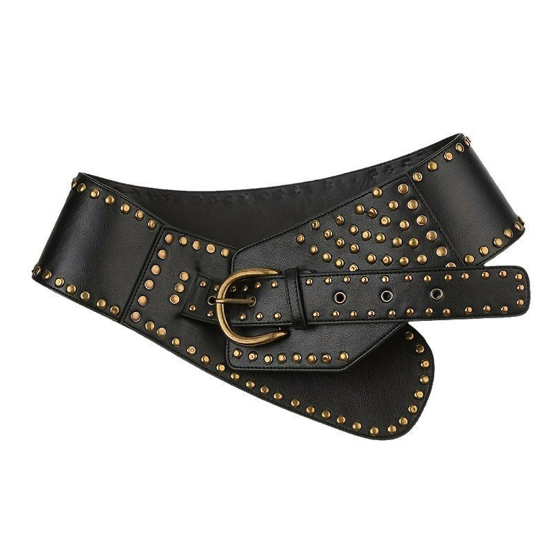 Asymmetric Leather Waist Belt for Women