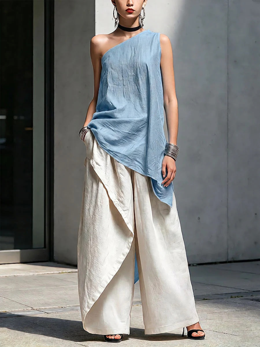 Casual Versatile Fashionable One-shoulder T-shirt