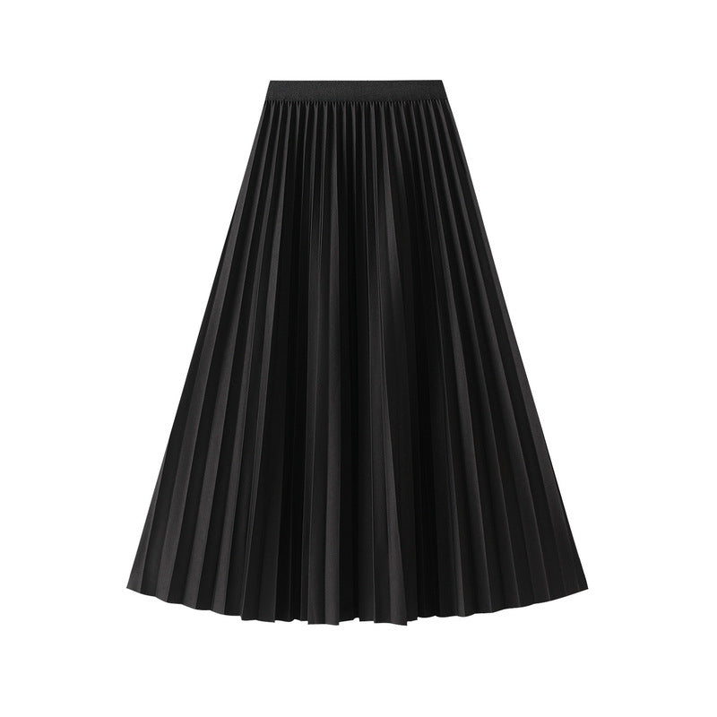 Elastic High-waisted Accordion-pleated Skirt