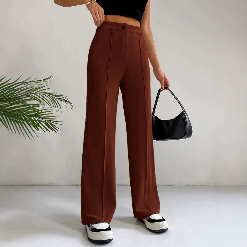 Women's High-Waisted Straight Flare Pants