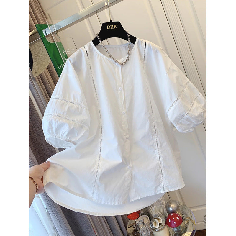Incredibly Stylish French-style Chic Puff-sleeve Short-sleeve Shirt